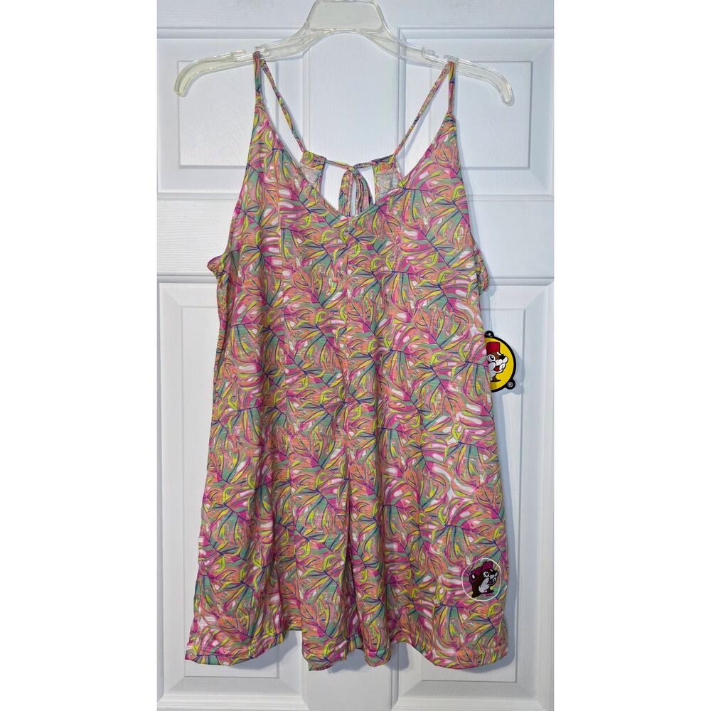 Buc-ee's Leaf Multicolor Romper Size L NWT